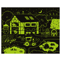 Thumbnail for Happy Barn Farm Story Puzzle showing rendered image of the glow in the dark parts of the puzzle